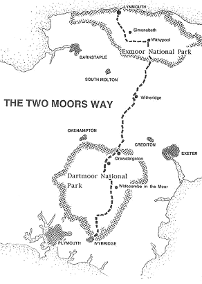 Kaartje Two Moors Way